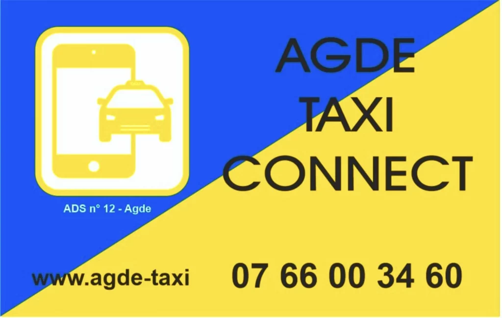 Carte de Visite recto Agde Taxi Connect